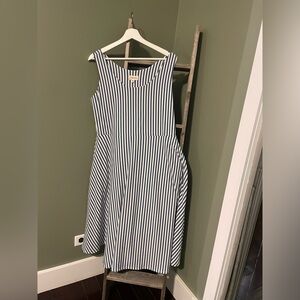 Striped Blue and White Midi Dress